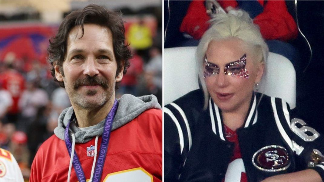 Schauspieler Paul Rudd und Sängerin Lady Gaga schauten dem Spektakel live im Stadion zu.