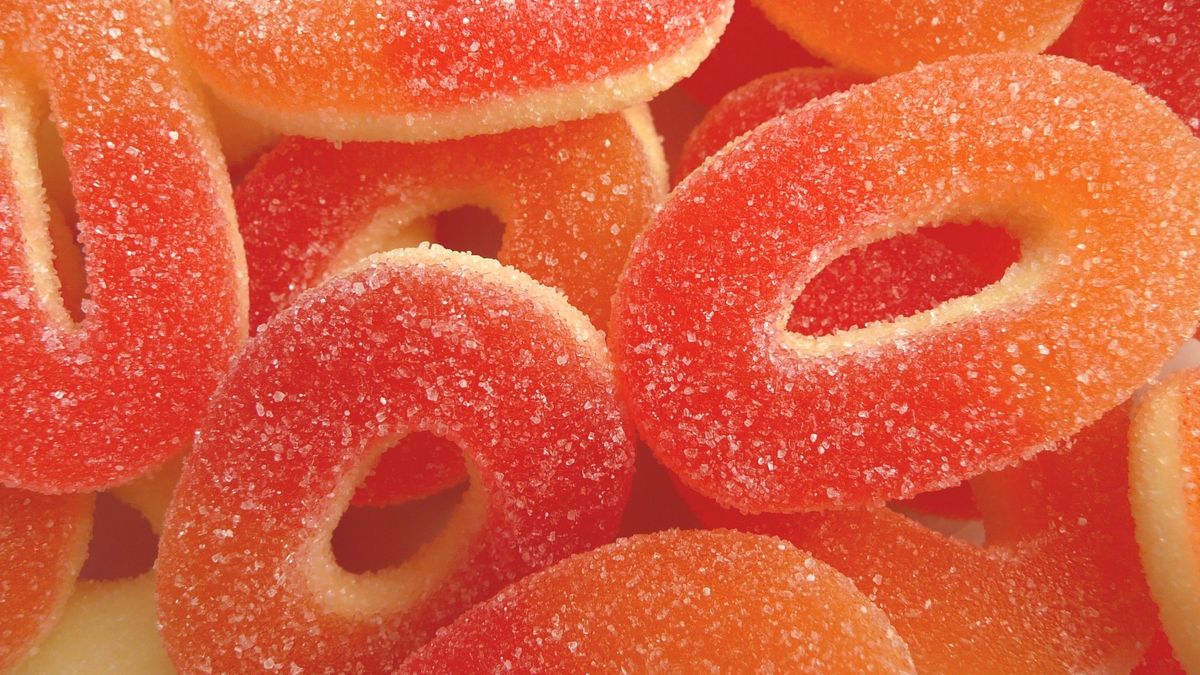 Orange peach jelly sweet confectionery