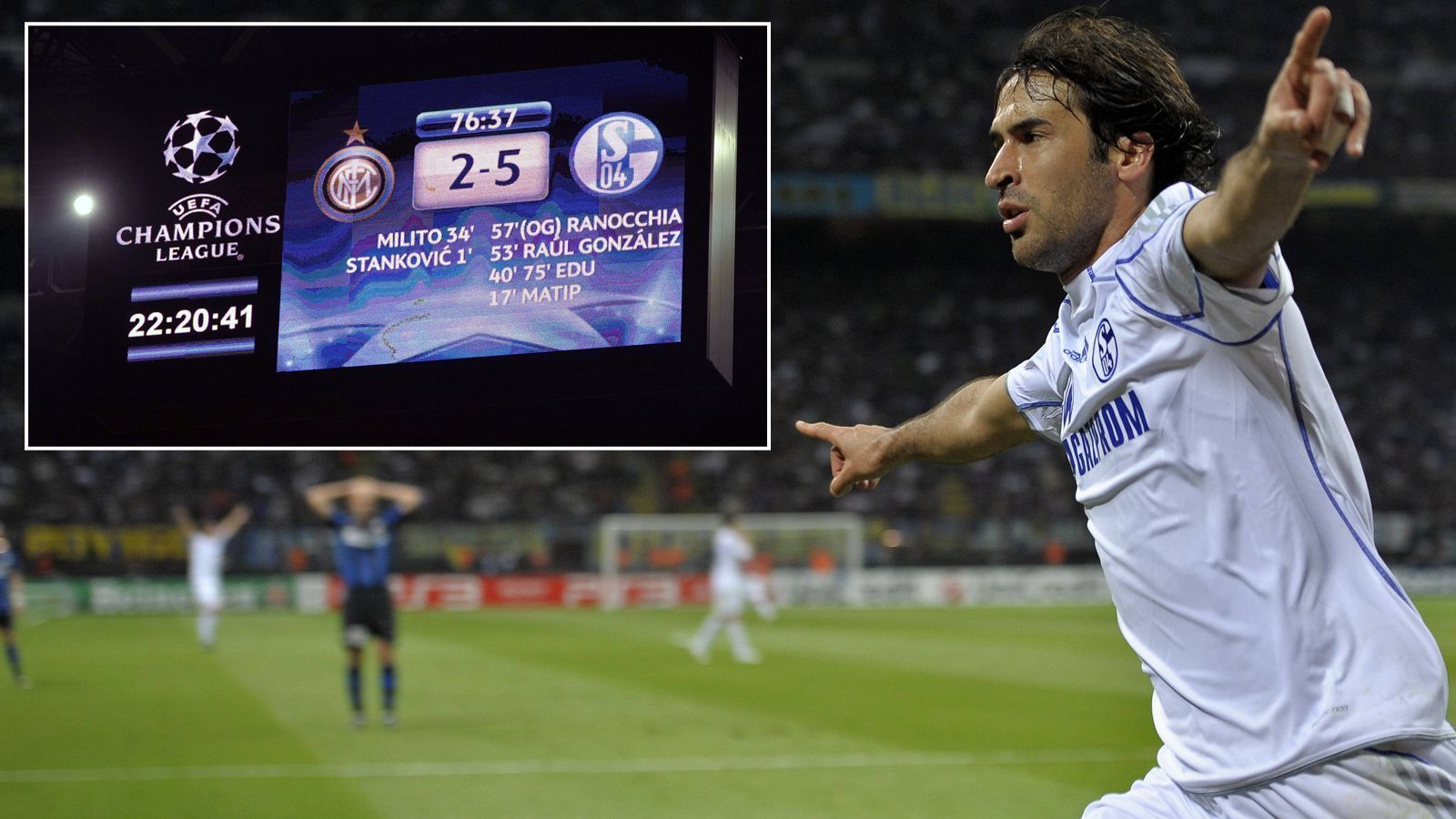 
                <strong>Zehn Jahre nach dem 5:2-Sieg bei Inter: Das wurde aus Schalkes Champions-League-Helden von 2011</strong><br>
                Am 5. April 2011 sorgte der FC Schalke 04 im Hinspiel des Champions-League-Viertelfinals beim damaligen Titelverteidiger Inter Mailand für eine Sensation. Die Gelsenkirchener siegten im San Siro nach einer Gala-Vorstellung mit 5:2. ran.de zeigt exakt zehn Jahre danach, was aus den damaligen Schalker Champions-League-Helden (Startelf, Joker und Trainer) wurde. (Stand: 5. April 2021)
              