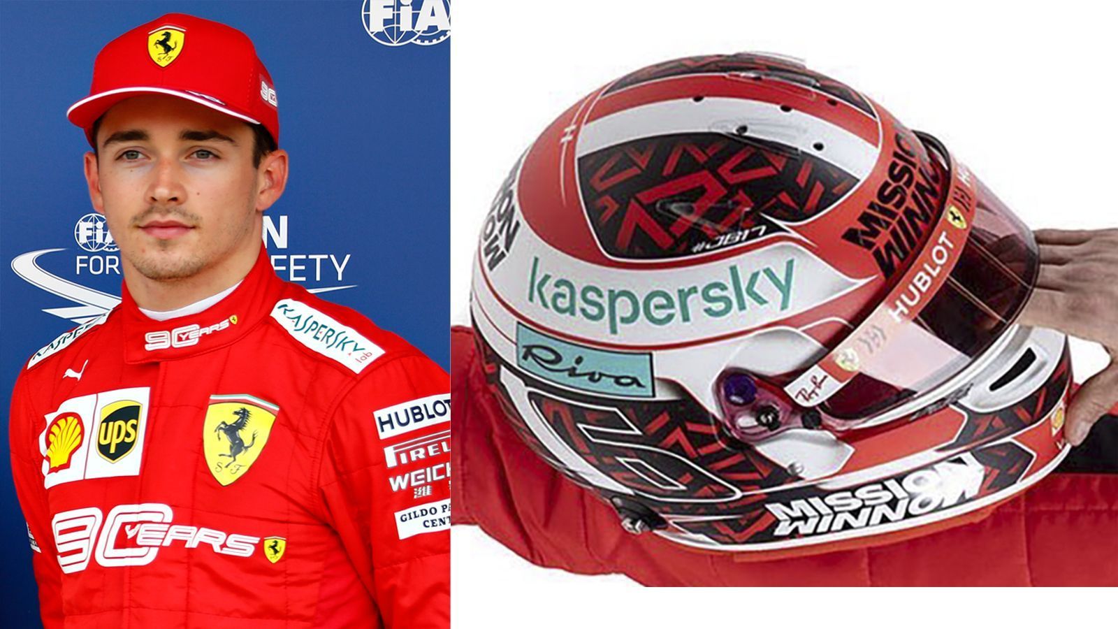 
                <strong>Charles Leclerc (Scuderia Ferrari)</strong><br>
                Die Farbe Rot macht nicht nur den Ferrari aus, sie ziert auch zu 50 Prozent die Flagge von Monte Carlo, der Heimat von Charles Leclerc. Daher nicht verwunderlich, dass diese Farbe auch auf seinem Helm prominent stattfindet.
              