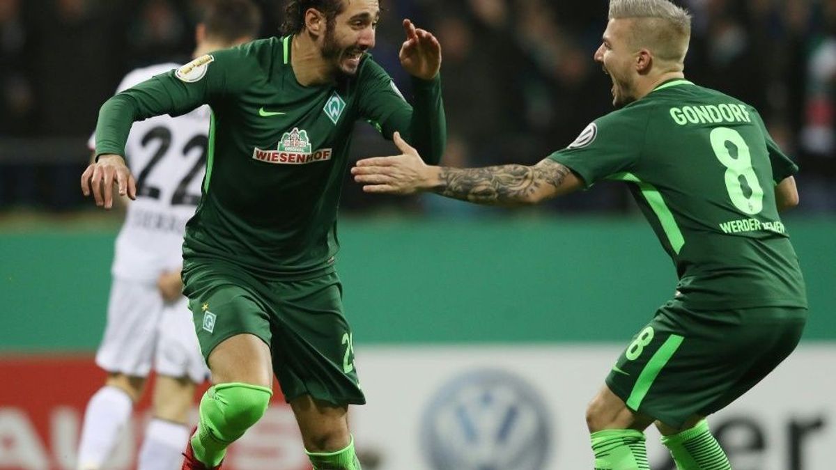 Ishak Belfodil (l.) schoss den SV Werder zur 1:0-Führung