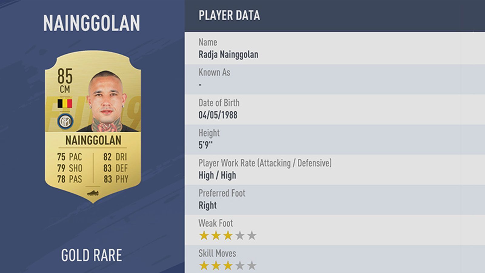 
                <strong>Platz 80: Radja Nainggolan</strong><br>
                Verein: Inter MailandRating: 85
              