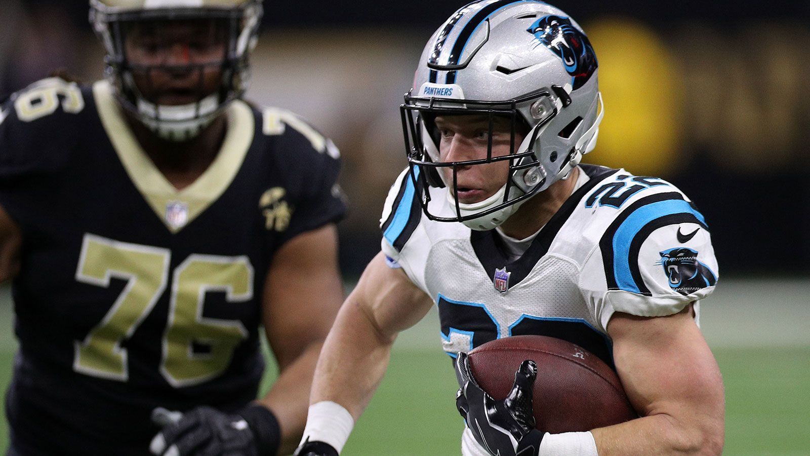 
                <strong>Platz 42: Christian McCaffrey</strong><br>
                Position: Running BackTeam: Carolina PanthersPlatzierung im Vorjahr: nicht dabei
              