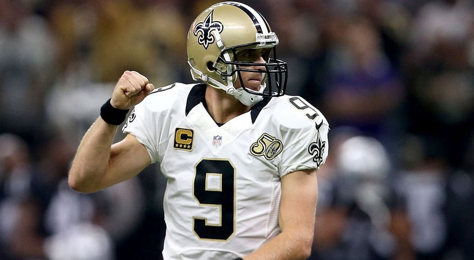 
                <strong>Drew Brees</strong><br>
                Bereits am ersten Spieltag der neuen Saison sorgt Drew Brees, Quarterback der New Orleans Saints, für einen neuen Franchise-Rekord. Im dritten Viertel gelingt dem 37-Jährigen ein 98-Yards-Touchdown-Pass auf Wide Receiver Brandin Cooks. Der Spielzug ist der längste in der knapp 50-jährigen Geschichte der Saints. Zuvor lag der Rekord bei einem 96-Yards-Pass von Billy Kilmer auf Walt Roberts - aus dem Jahr 1967.
              