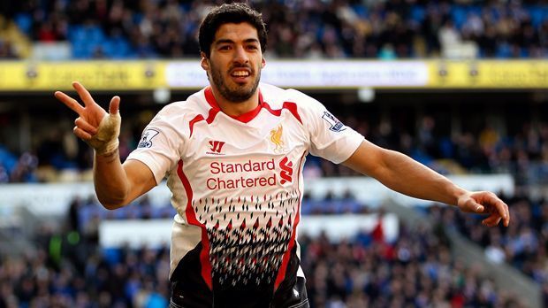 
                <strong>Platz 6 - Luis Suarez</strong><br>
                Verein(e): FC LiverpoolPremier-League-Tore: 69Minuten pro Tor: 138,8
              