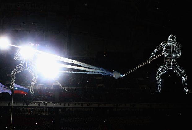 
                <strong>Giganten-Duell</strong><br>
                Das erste Eishockey-Duell steigt - wie könnte es anders sein - in luftigen Höhen. Zwei riesige "Spieler" kreuzen die Schläger.
              