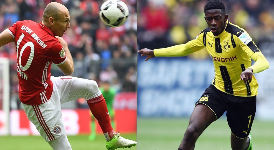 
                <strong>Bayern vs. BVB</strong><br>
                Mittelfeld: Arjen Robben vs. Ousmane Dembele: Bayerns alternder Held und Dortmunds aufstrebendes Toptalent spielen eine großartige Saison. Robben ist noch immer nicht zu ersetzen, auch wenn er im Rückspiel gegen Real einen gebrauchten Tag erwischt hat. Dembele ist dagegen die Entdeckung der Saison. Gerade im Zusammenspiel mit Aubameyang ist er eine Waffe. Daher: Unentschieden: 7:4
              