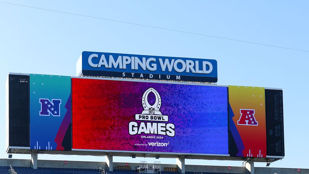 NFL, American Football Herren, USA Pro Bowl Media & Practice Feb 3, 2024; Orlando, FL, USA; a general view of the stadium during the AFC versus NFC Pro Bowl practice and media day at Camping World ...