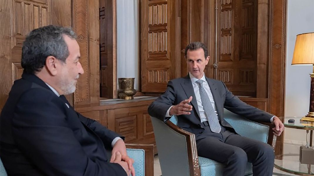 Syrischer Präsidenten Baschar al-Assad bei einem Treffen in Damaskus.