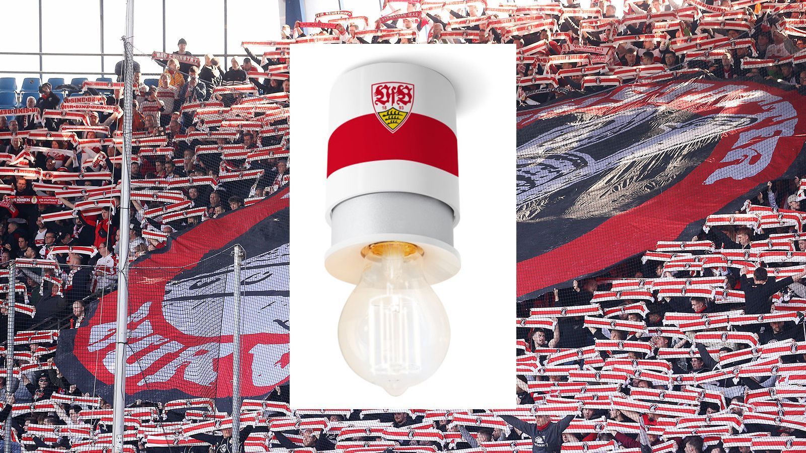
                <strong>VfB Stuttgart</strong><br>
                Den Fans des VfB Stuttgart geht ein Licht auf – vor allem mit  dem "VfB Twister" aus dem Fanshop. Die Deckenleuchte lässt das VfB-Logo von der Zimmerdecke strahlen. Mal schauen, ob auch die Mannschaft im Kampf um den Klassenerhalt eine entscheidende Erleuchtung bekommt.
              