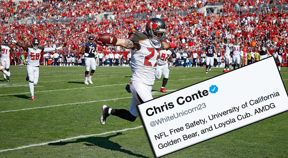 
                <strong>Chris Conte - @WhiteUnicorn23</strong><br>
                Egal ob WhiteUnicorn23 oder Mayo_Man_3: Die NFL-Stars sind im Hinblick auf ihre Twitter-Usernamen äußerst kreativ. Wir zeigen euch die kreativsten und witzigsten Namen.
              