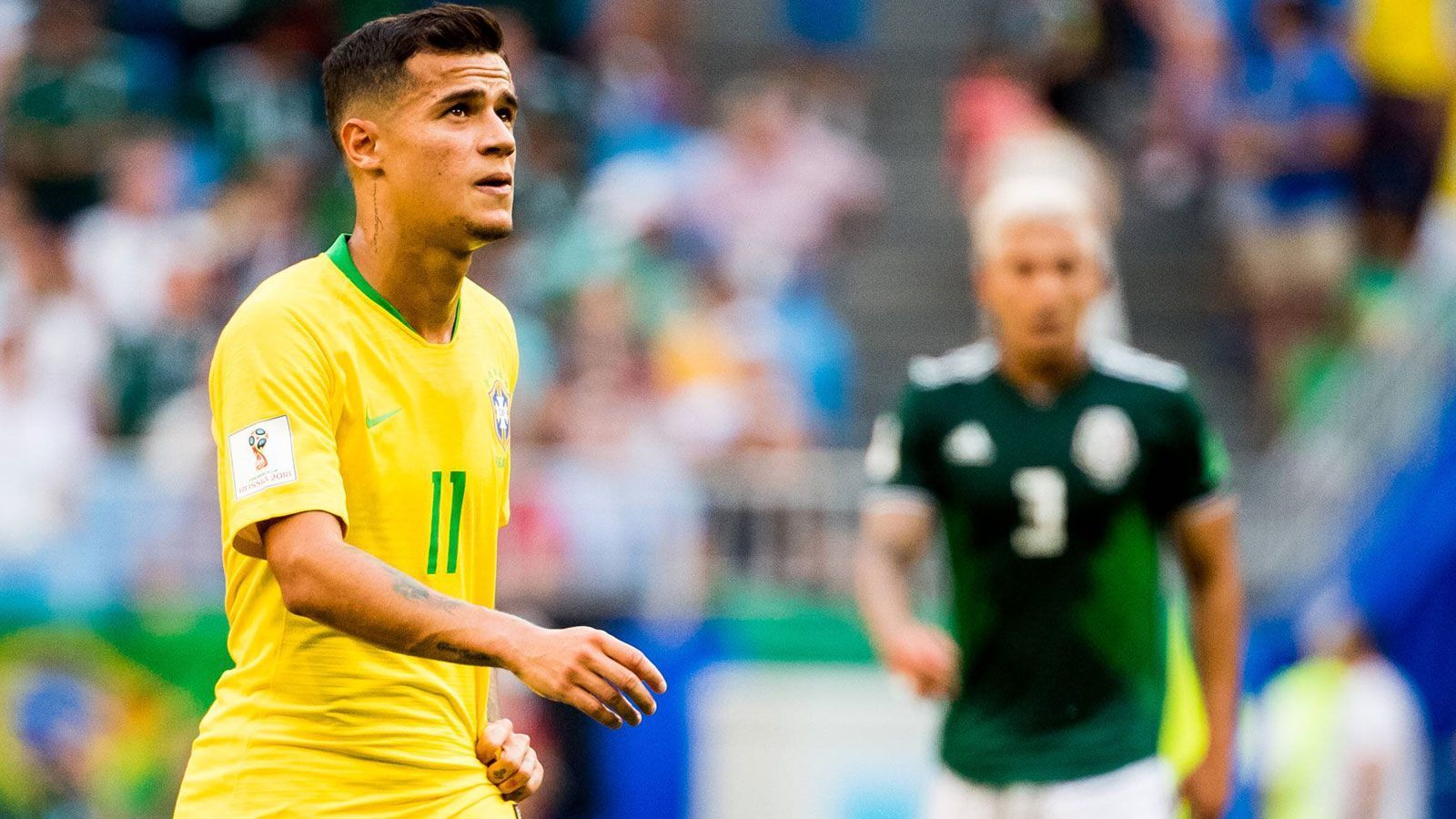 
                <strong>Philippe Coutinho</strong><br>
                Er kann sich gegen taktisch hervorragend eingestellte und zweikampfstarke Mexikaner zunächst nicht entfalten, bleibt blass. Startet mit der bis dato besten brasilianischen Chance in die zweite Halbzeit, als er mit einem satten Schuss an Ochoa scheitert. Unter dem Strich in Ordnung, wenn auch mit Kunstpausen. ran-Note: 3
              