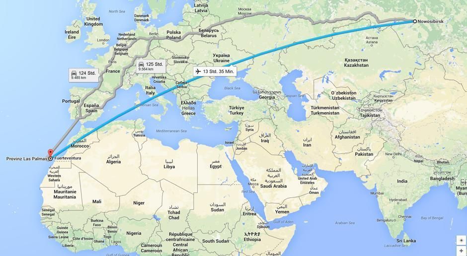 
                <strong>Die theoretisch weiteste Reise</strong><br>
                In der theoretisch weitesten Reise im Europapokal würde es Las Palmas (Spanien) nach Nowosibirsk in Sibirien (Russland) führen. Die Entfernung zwischen beiden Städten beträgt satte 7791 Flug-Kilometer ...
              