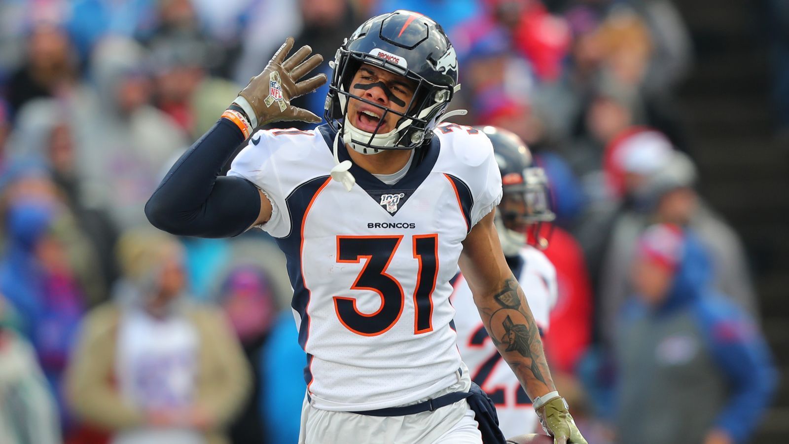 
                <strong>Justin Simmons</strong><br>
                Team: Denver Broncos -Position: Safety 
              
