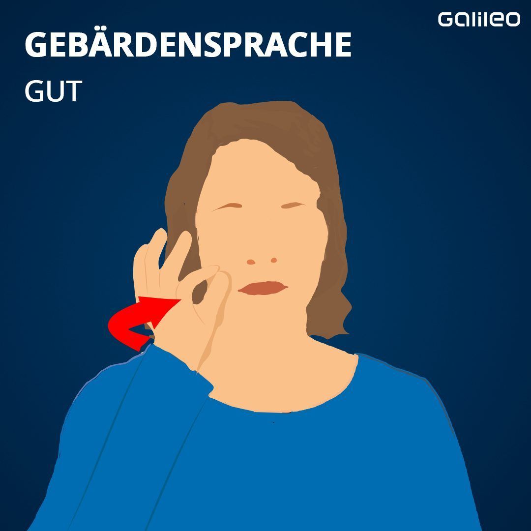 Die Gebärde für "gut" formst du mit deinem Zeigefinger und deinem Daumen.