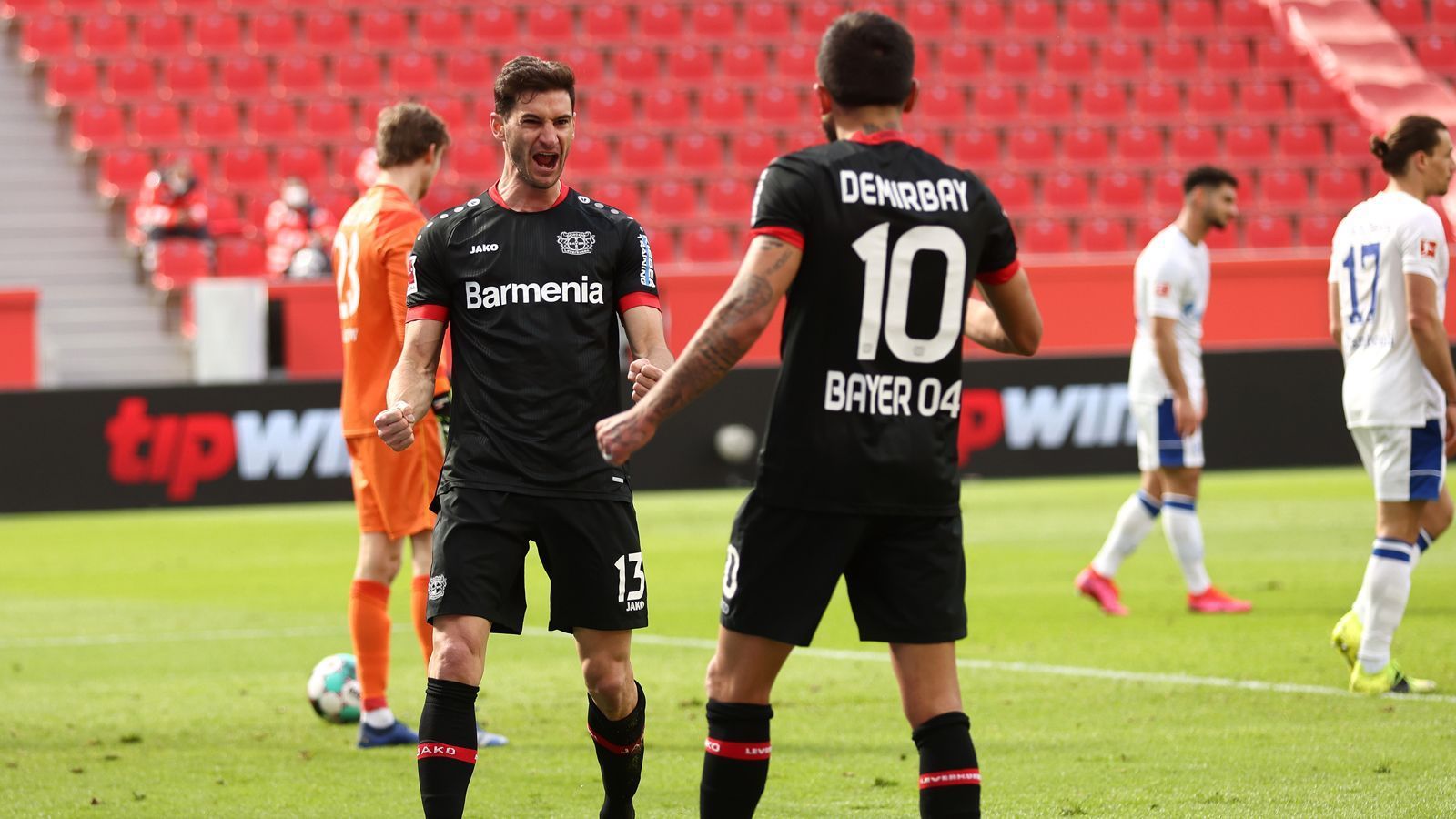 
                <strong>Bayer 04 Leverkusen</strong><br>
                &#x2022; Durchschnittlicher Tabellenplatz der Bundesliga-Gegner des Restprogrammes: 9 - <br>&#x2022; Stärkster Gegner des Restprogrammes: Borussia Dortmund (aktuell Platz 5) - <br>&#x2022; Schwächster Gegner des Restprogrammes: SV Werder Bremen (aktuell Platz 14) -<br>&#x2022; Verbleibende Gegner: SV Werder Bremen (A, 14.), 1. FC Union Berlin (H, 8.), Borussia Dortmund (A, 5.) -<br>
              