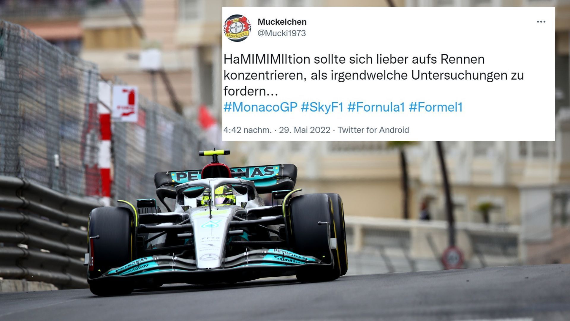 
                <strong>So reagiert das Netz auf den Monaco-GP</strong><br>
                User "Mucki1973" regt sich über Lewis Hamilton auf.
              