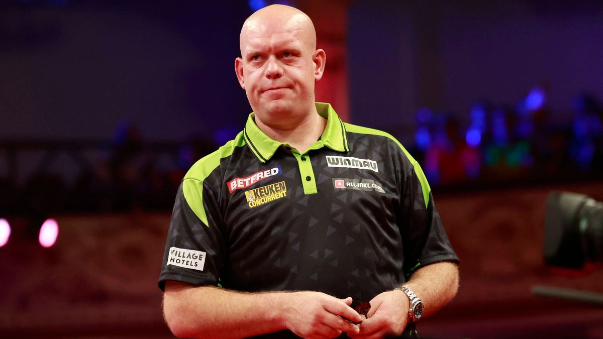 23 07 2025. World Matchplay Darts Michael van Gerwen during the Betfred World Matchplay Darts at Winter Gardens, Blackpool, United Kingdom on 23 July 2025. Blackpool Winter Gardens Scotland United ...