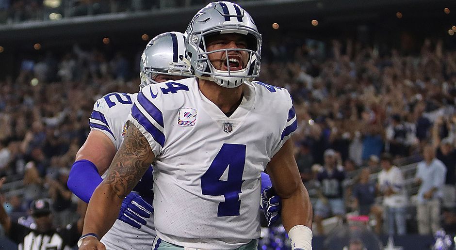 
                <strong>Platz 1: Dak Prescott (Dallas Cowboys)</strong><br>
                In der vergangenen Saison kam der Quarterback auf Rang elf.
              