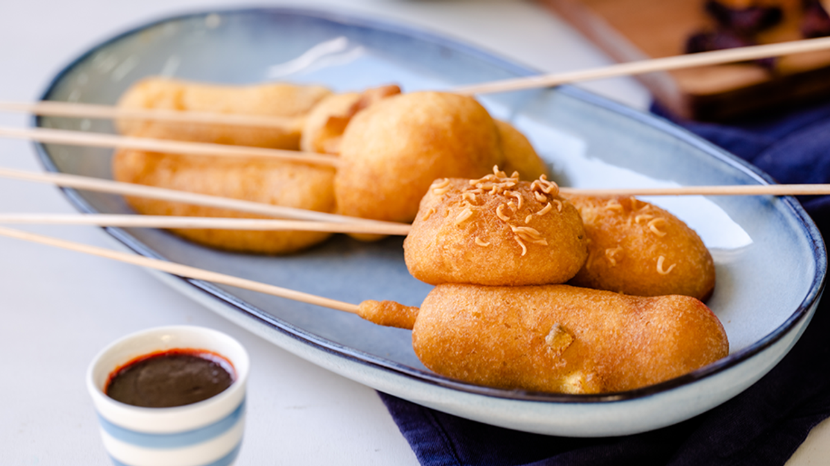 Koreanische Corn Dogs