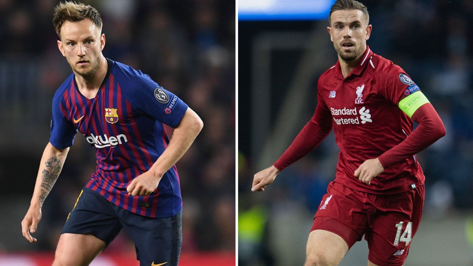 
                <strong>Rechter zentraler Mittelfeldspieler: Ivan Rakitic vs. Jordan Henderson</strong><br>
                Zugegeben: Ivan Rakitic (l.) scheint seinen Zenit bereits überschritten zu haben. Dennoch verkörpert der Schweizer noch immer ein Niveau, das ihn für Barcelona unverzichtbar erscheinen lässt. "Reds"-Kapitän Jordan Henderson dagegen steht weniger für das Filigrane und Leichtfüßige, sein Hauptattribut, das er in die Waagschale wirft, lautet pure Power. Er bekommt jedoch immer wieder Verschnaufpausen, die seinem kraftraubenden Spiel zugänglich sind. Den Sieg in diesem Vergleich sichert sich der Ex-Schalker. Zwischenstand: Barca macht mit dem 6:1 alles klar
              