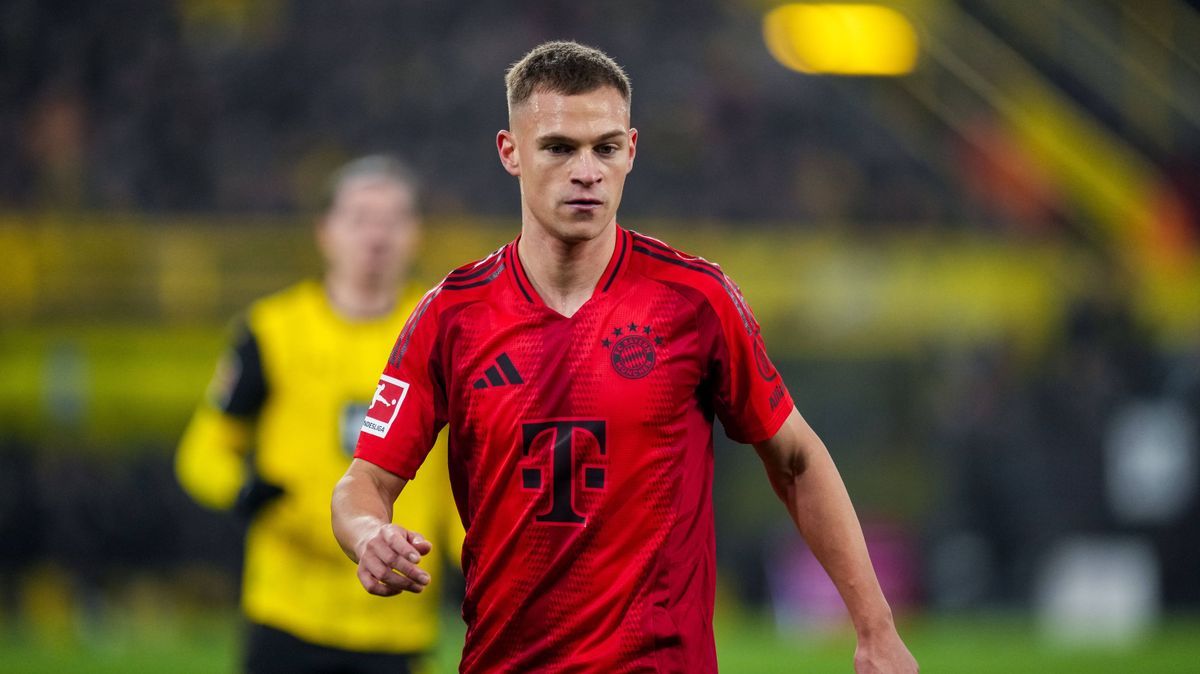 DORTMUND, GERMANY - NOVEMBER 30: Joshua Kimmich of FC Bayern Munchen looks on during the Bundesliga match between Borussia Dortmund and FC Bayern München at Signal Iduna Park on November 30, 2024 i...