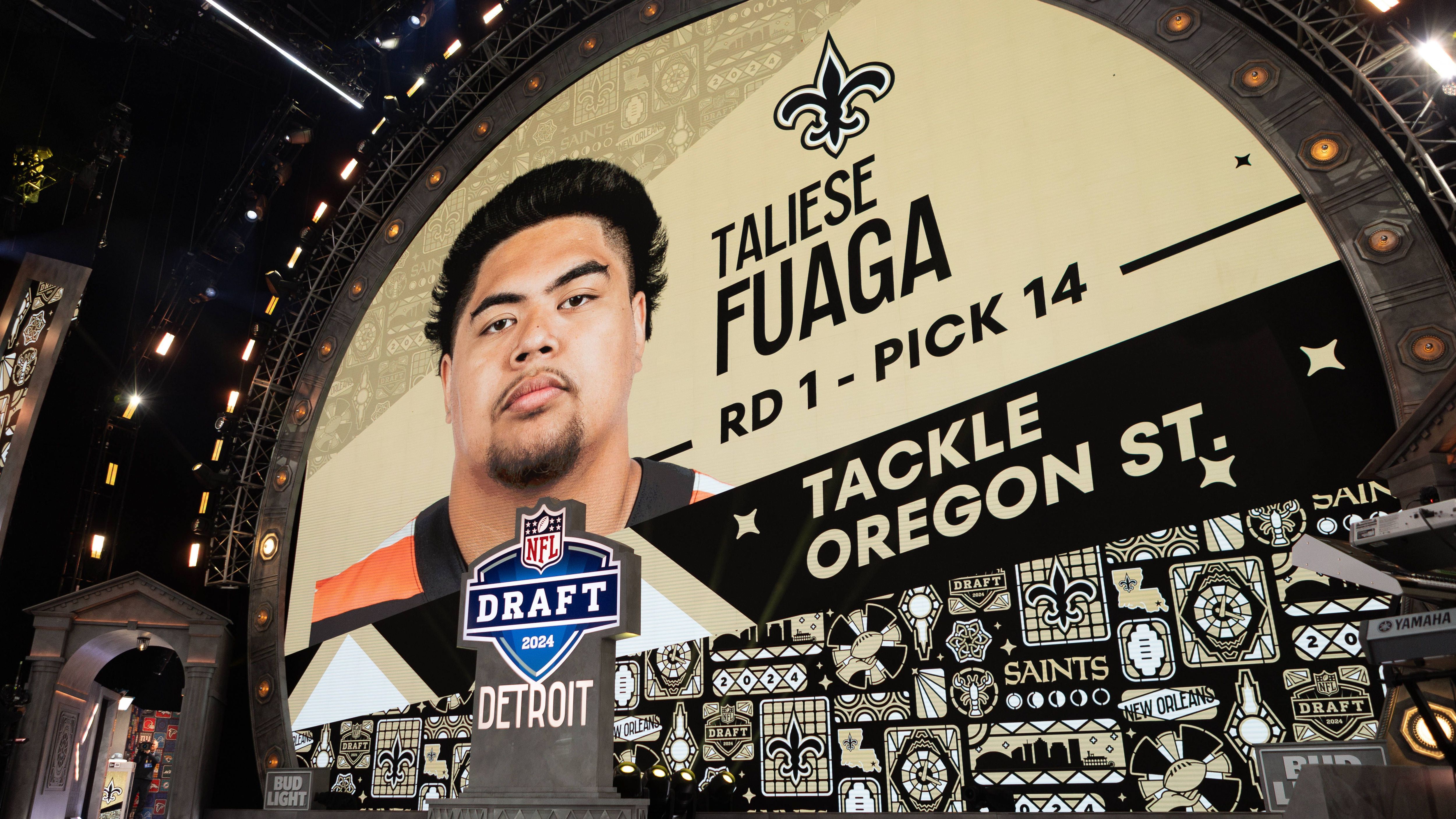 <strong>Pick 14: Taliese Fuaga (New Orleans Saints,	OT)</strong><br>Trikotnummer: 75