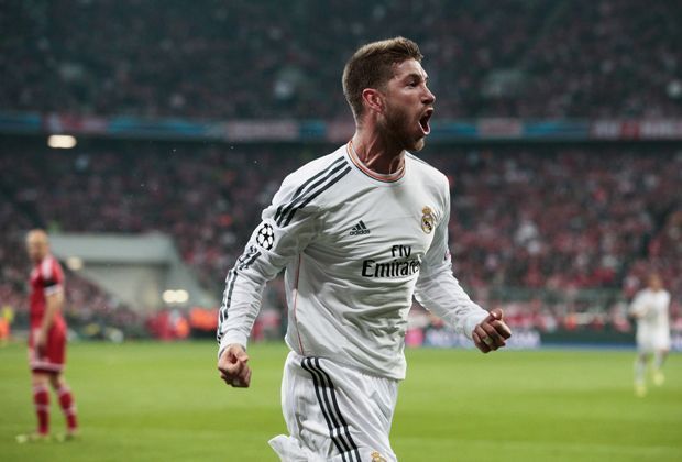 
                <strong>Real Madrid: Sergio Ramos</strong><br>
                Sergio Ramos ist seit Jahren unverzichtbarer Bestandteil von Real Madrid - ob auf der rechten Außenbahn oder in der Innenverteidigung. Mit zwei Kopfballtoren begrub er Bayern Münchens Finalträume. Trotzdem verliert er gegen Godin - 3:2 Atletico.
              