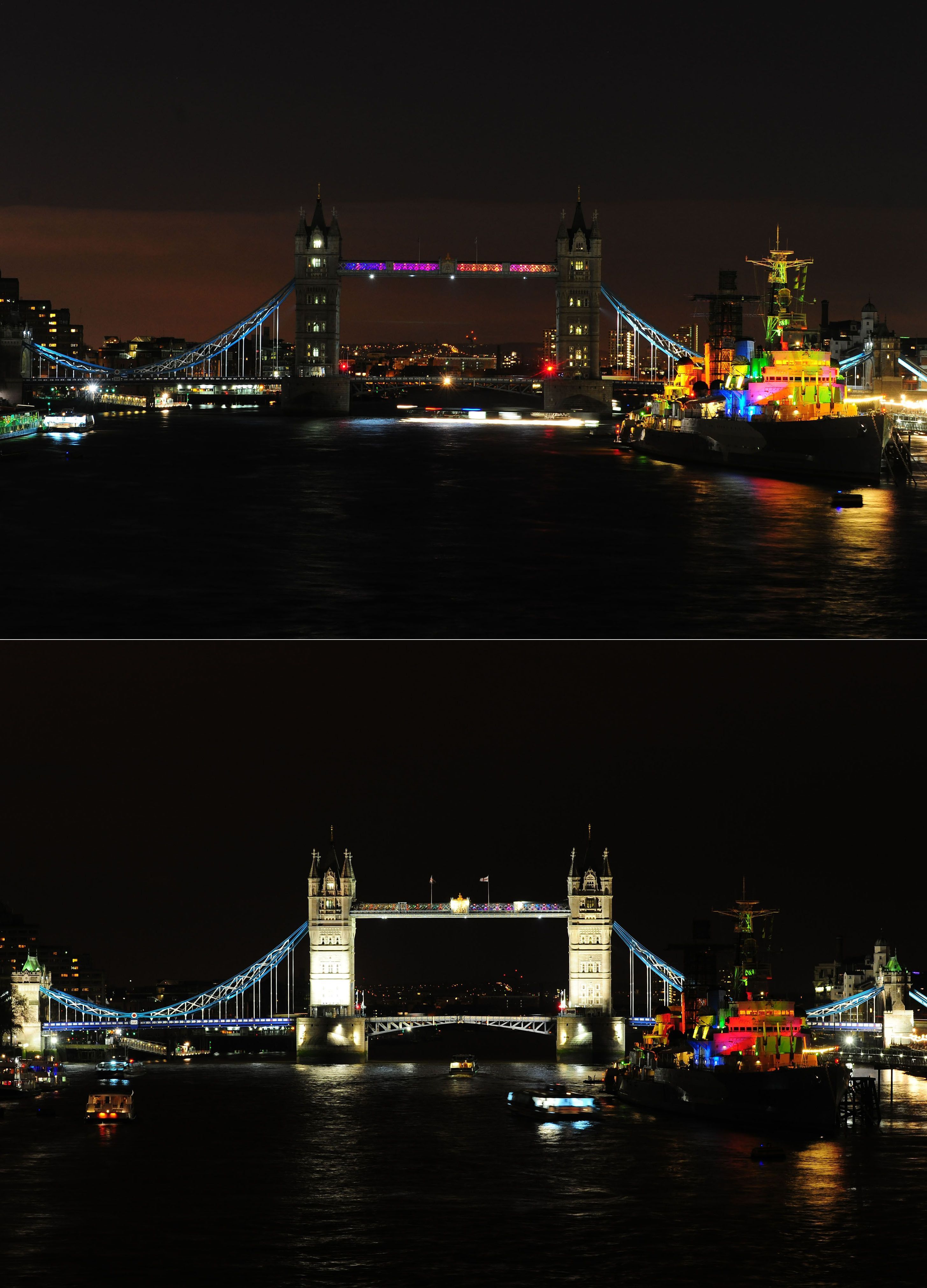 In den vergangenen Jahren wurden an Sehenswürdigkeiten wie dem BT Tower, Harrods, dem Royal Naval College, der Tower Bridge, der Southwark Cathedral oder dem Royal Opera House die Lichter ausgemacht und boten einen ungewöhnlichen Blick auf die Skyline von London.