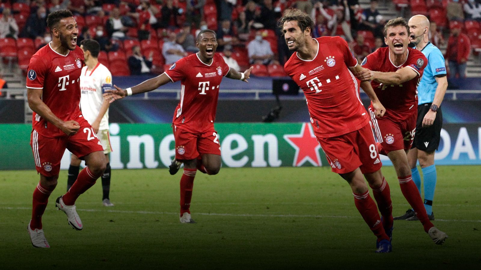 
                <strong>Der FC Bayern gegen den FC Sevilla in der Einzelkritik</strong><br>
                Was für eine Geschichte! Dank Joker Javi Martinez gewinnt der FC Bayern den UEFA Super Cup gegen den FC Sevilla mit 2:1 (1:1, 1:1) nach Verlängerung. ran.de hat alle Spieler des Quadruple-Siegers bewertet.
              