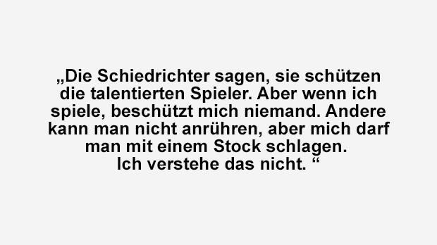 
                <strong>Cristiano Ronaldo</strong><br>
                Mit Kritik an Schiedsrichtern spart Cristiano Ronaldo ebenfalls nicht. Der Kreativspieler fühlt sich häufig zu wenig geschützt.
              