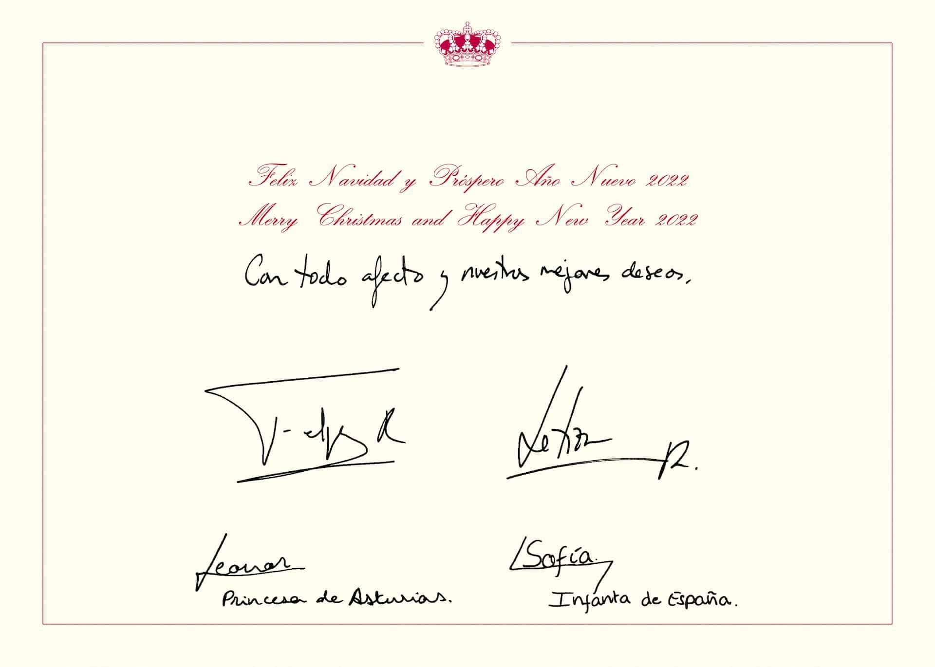 Weihnachtskarte von König Felipe und Königin Letizia von Spanien 2021