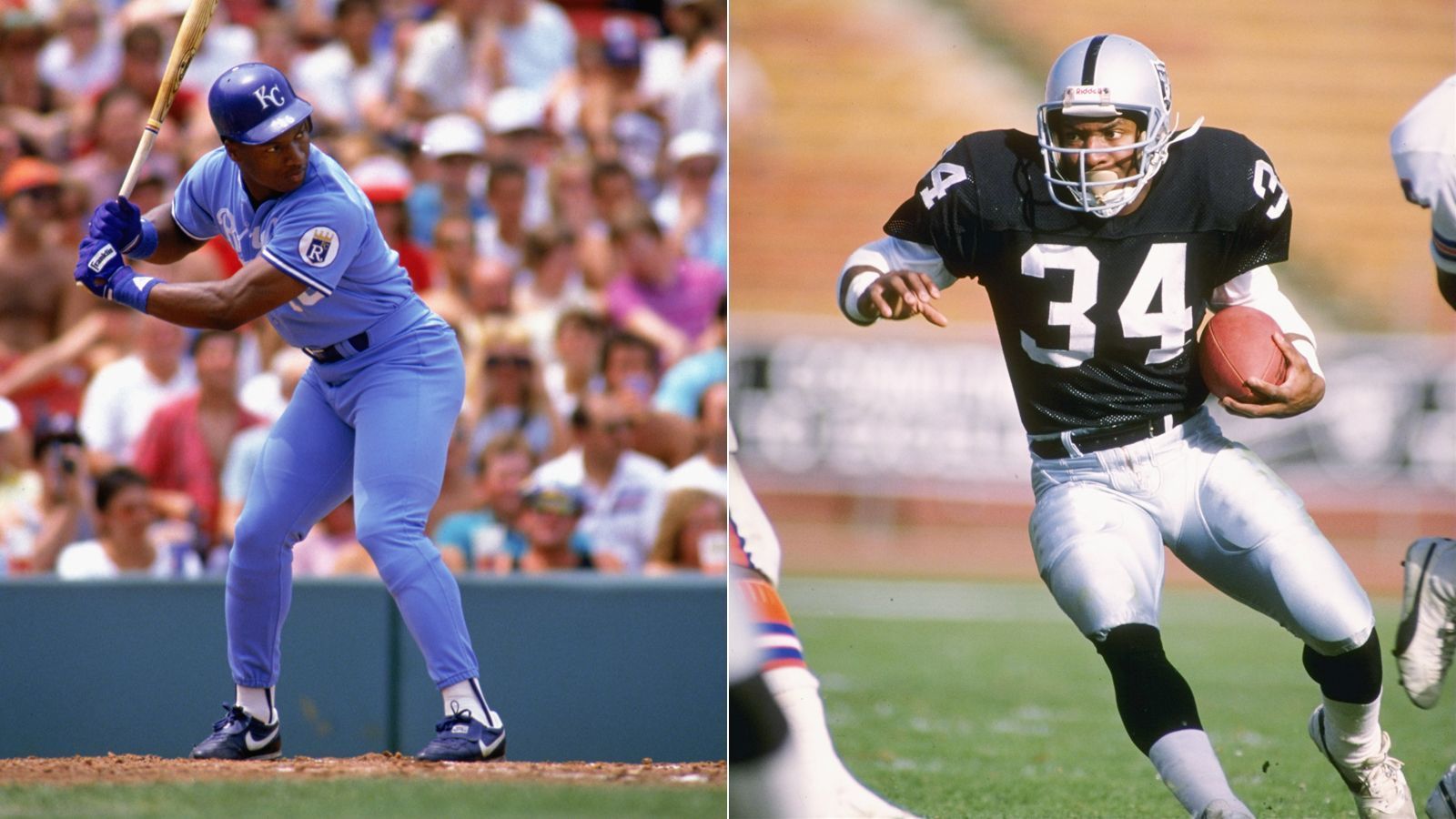 
                <strong>Bo Jackson</strong><br>
                Jackson wurde nicht nur 1986 in der vierten Runde von den Kansas City Royals gedraftet, er verbrachte auch sieben Profi-Jahre in der MLB und wurde 1989 zum MVP des Allstar-Games gewählt. In seiner knapp vierjährigen NFL-Karriere kam der Running Back auf einen Einsatz im Pro Bowl. Dabei war er 1986 sogar von den Tampa Bay Buccaneers an erster Stelle gedraftet worden, entschied sich aber gegen die NFL, spielte Baseball und meldete sich im Jahr später erneut zum Draft an. An 183. Stelle ging er an die Los Angeles Raiders. Jackson ist der einzige Spieler, der es sowohl in der MLB als auch in der NFL ins All Star Game bzw. den Pro Bowl geschafft hat.
              
