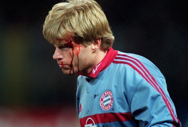 
                <strong>Golfball</strong><br>
                Bei Bayerns 2:1-Sieg in Freiburg am 12. April 2000 wird Oliver Kahn am Kopf von einem Golfball getroffen. Das Blut läuft dem FCB-Keeper übers Gesicht. Als Täter wird damals ein 16-jähriger Schüler überführt.
              