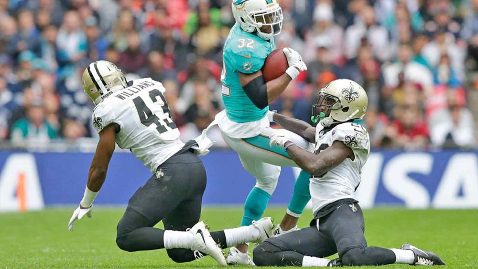 <strong>2017 in London: Miami Dolphins vs. New Orleans Saints</strong><br>
                Im zweiten London Game der NFL-Saison 2017 schlugen die New Orleans Saints die Miami Dolphins im Wembley Stadium 20:0. Es war das erste Aufeinandertreffen der beiden Franchises seit dem 30. September 2013. Damals hatten sich die Saints klar mit 38:17 durchgesetzt.
