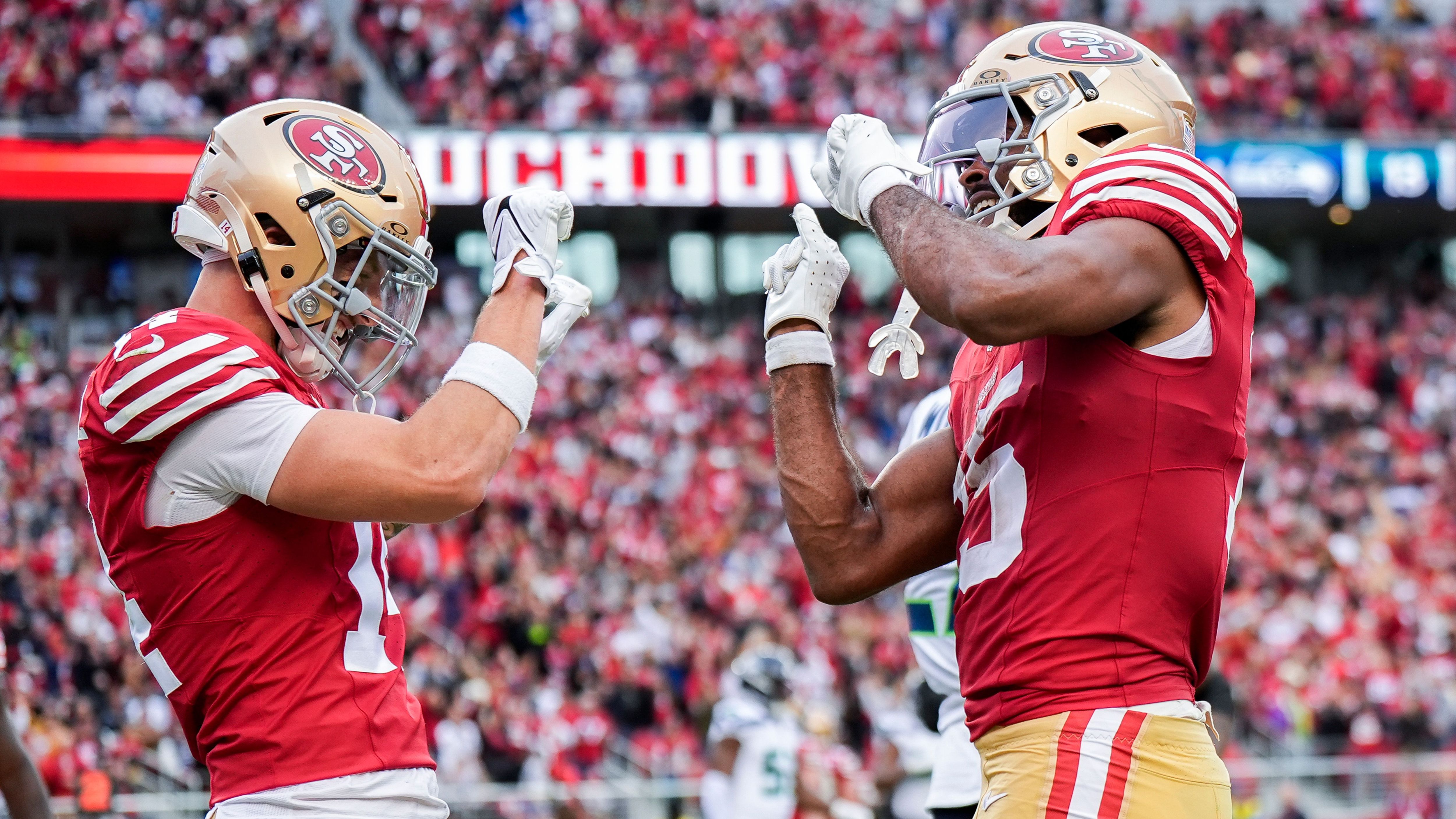 <em><strong>Ricky Pearsall und Jauan Jennings (San Francisco 49ers)</strong><br>Die Verletzungsprobleme bei den San Francisco 49ers werden immer schlimmer. Nachdem sich Brock Purdy erneut abmelden musste und gegen die Los Angeles Rams zum Auftakt des 5. Spieltags nicht zur Verfügung steht, werden auch die Receiver Jauan Jennings (Knöchel) und Ricky Pearsall (Knie) nicht zur Verfügung stehen. Zudem fällt auch Rookie Jordan Watkins aus (Wade).</em>