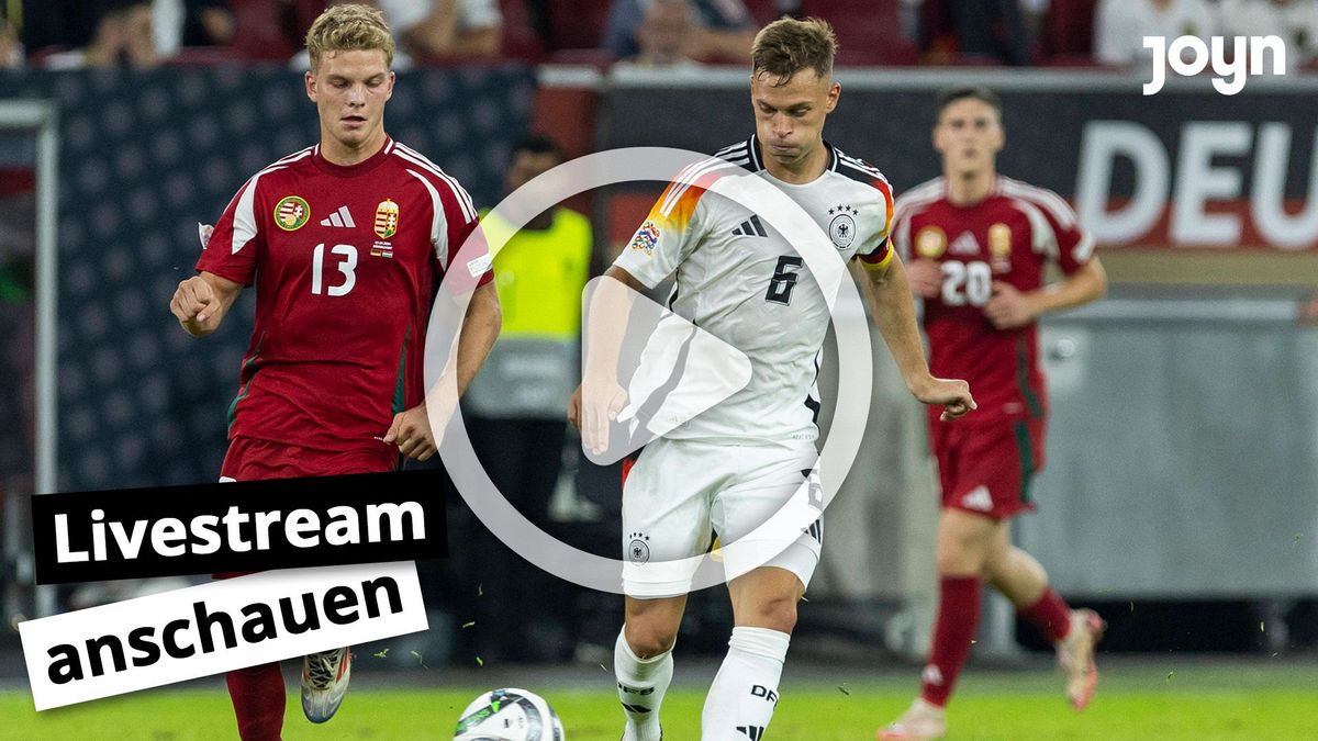 UEFA Nations League Deutschland - Ungarn: Andras Schäfer (l.) (Ungarn, 13), Joshua Kimmich (r.) (Deutschland, 6). UEFA, Merkur Spiel-Arena, Düsseldorf am 07.09.2024