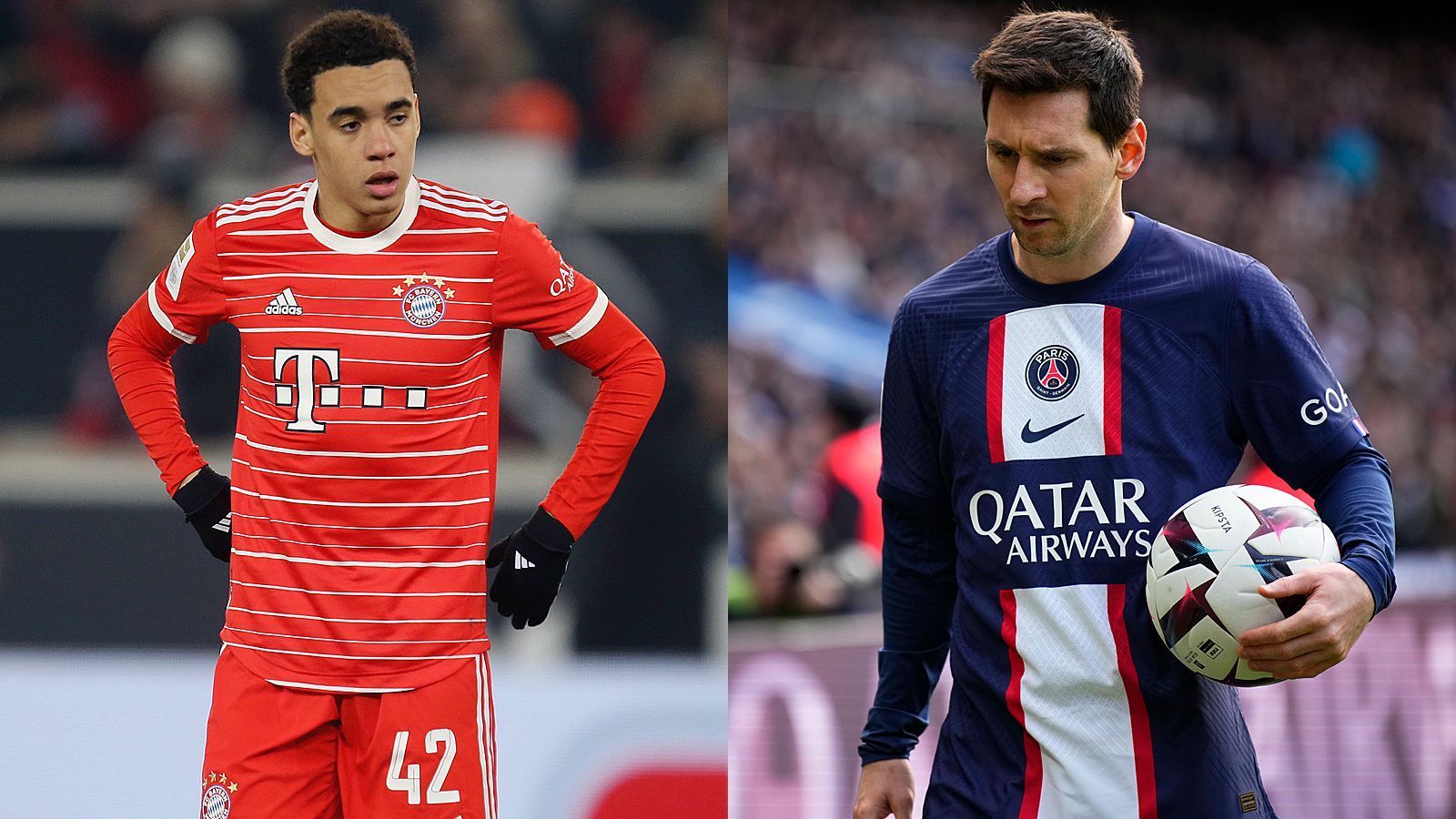 
                <strong>Angriff: Jamal Musiala vs. Lionel Messi</strong><br>
                In der Allianz Arena trifft Bayern-Talent Jamal Musiala mit Lionel Messi auf einen Spieler, mit dem Experten den Jungstar aufgrund seiner Spielweise schon öfter verglichen haben. Mit bislang 27 Torbeteiligungen in 32 Einsätzen spielt der 20-jährige Musiala eine überragende Saison - selbiges gilt aber auch für Weltmeister Messi, der in 29 Saisonspielen für PSG 34 Scorerpunkte beitrug. Zudem hat der 35-jährige Argentinier gerade in solchen K.o.-Spielen wie am Mittwochabend in München schon deutlich mehr Erfahrung als Jungspund Musiala. Daher geht dieses Duell auch knapp an Messi. Zwischenstand: 8:5
              