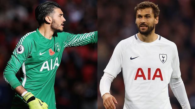 
                <strong>Paulo Gazzaniga (li.) und Fernando Llorente (re., Tottenham Hotspur)</strong><br>
                Körpergröße: je 1,95 MeterPosition: Torwart (Gazzaniga), Mittelstürmer (Llorente)
              