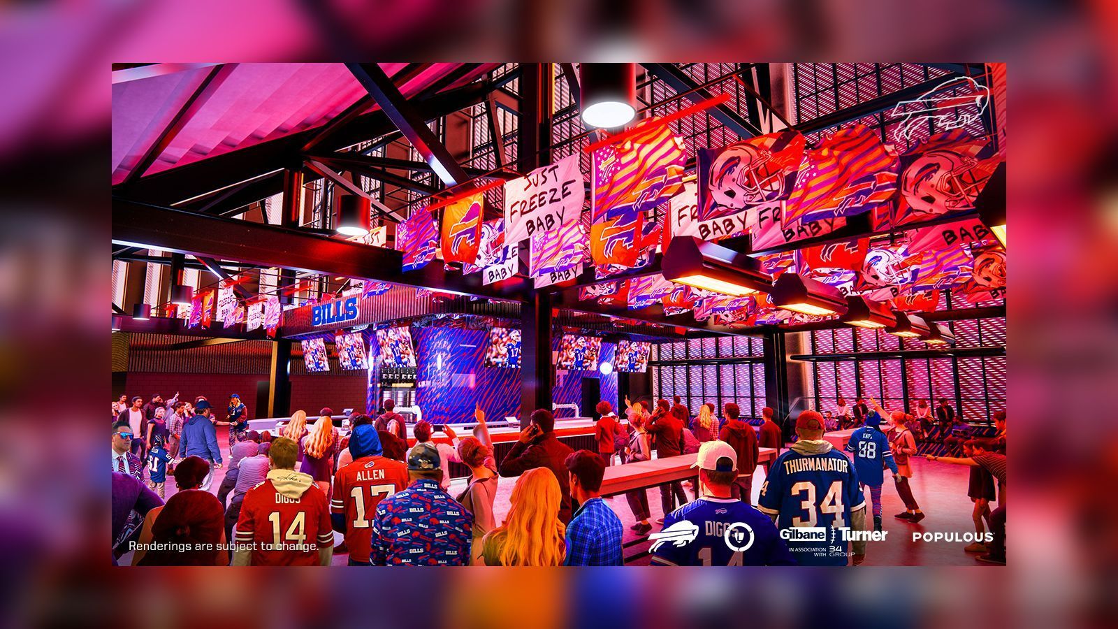 
                <strong>Neues Bills-Stadion: Ein modernes Hightech-Projekt</strong><br>
                Teil des neuen Stadions ist auch eine Flag-Bar, die der Bills Mafia Tailgating im Stadion ermöglicht. 
              
