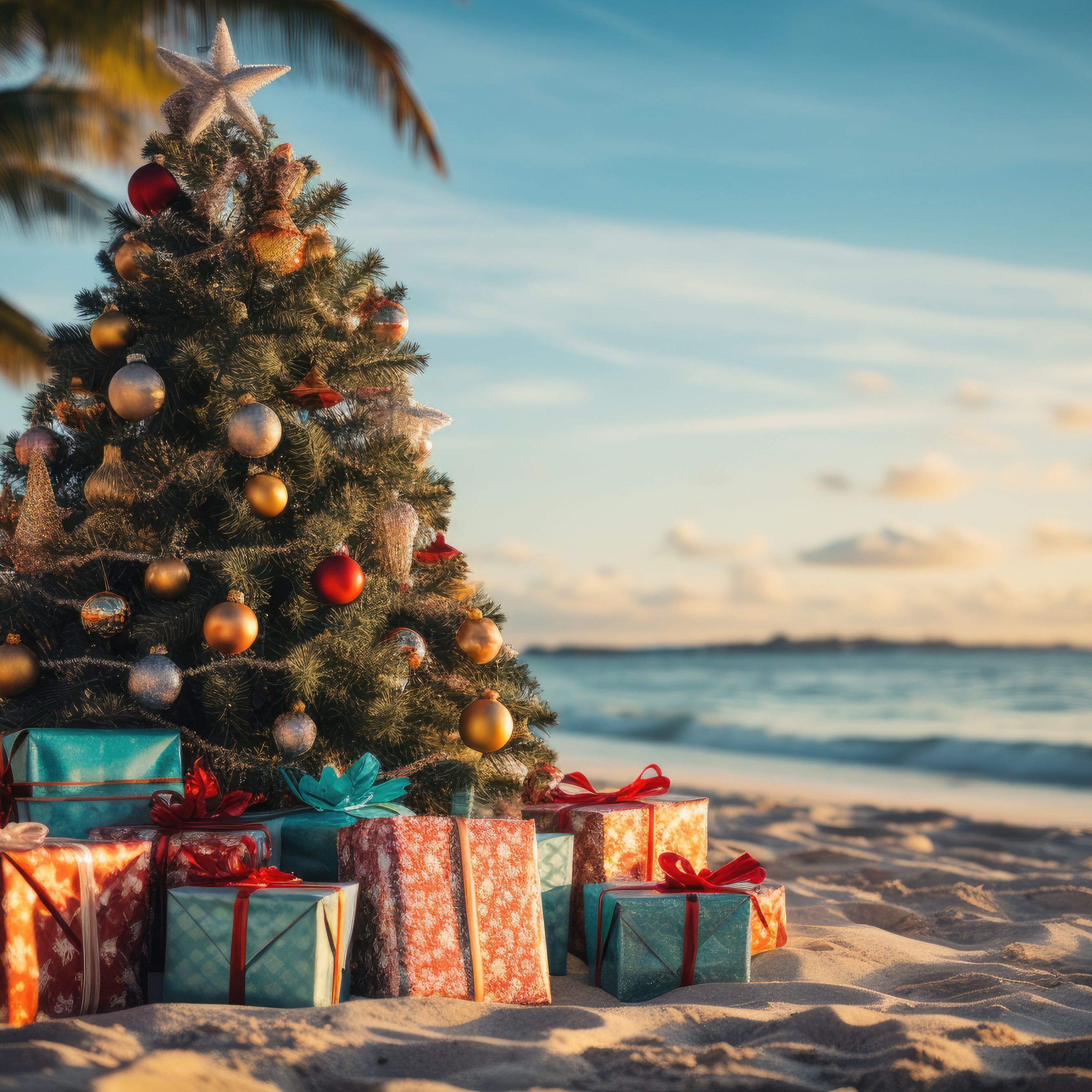 Weihnachtsbaum am Strand