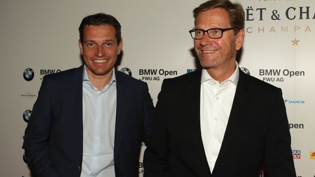 
                <strong>Michael Mronz mit Lebenspartner Guido Westerwelle </strong><br>
                Der neue Veranstalter der BMW Open Michael Mronz (l.) feiert mit seinem Lebensgefährten und einstigen Außenminister Guido Westerwelle (r.).
              