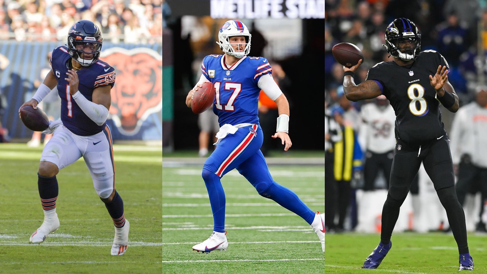 
                <strong>Week 9: NFL-Quarterbacks </strong><br>
                Die Quarterbacks haben am vergangenen Wochenende gemeinsam einen neuen NFL-Rekord aufgestellt. Zusammen erzielten sie insgesamt 801 Rush Yards, so viele wie noch nie zuvor an einem einzigen Spieltag. Damit brachen die Quarterbacks im Verbund den Rekord aus Week 15 im Jahr 2020. Damals wurden 787 Rush Yards erzielt. Den größten Anteil am Rekord hatte Justin Fields, der mit den Chicago Bears im Spiel gegen die Miami Dolphins für 178 Rush Yards lief. Auch Josh Allen und Lamar Jackson trugen mit 86 und 82 Rush Yards maßgeblich zum Meilenstein bei.
              