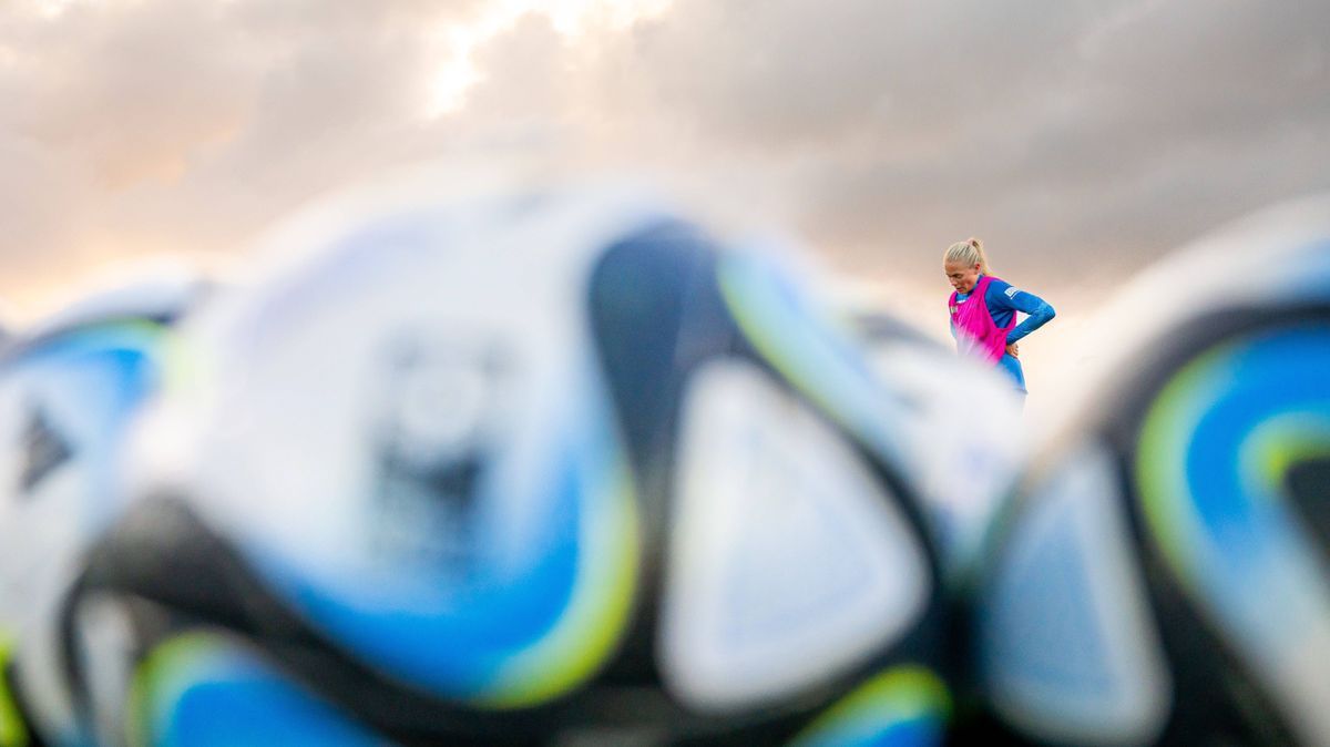 Sport Bilder des Tages 230726 Guro Bergsvand of the Norwegian women™s national football team at a training session during the FIFA Women s World Cup on July 26, 2023 in Auckland. Photo: Vegard Grot...