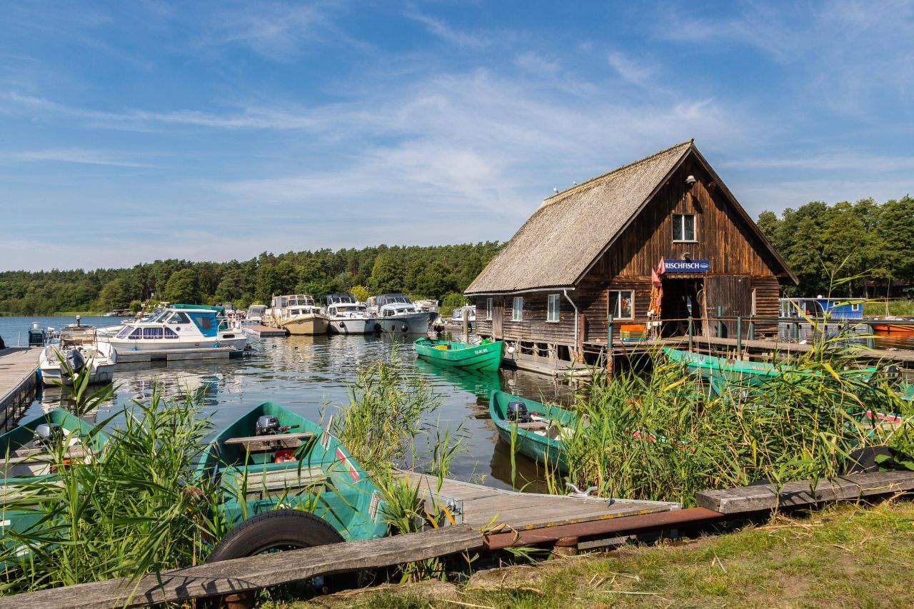 Die Mecklenburgische Seenplatte im Nordosten Deutschlands mit einer Fläche von rund 6.000 Quadratkilometern ist ein blaues Paradies: 1.117 natürliche Seen bilden das größte, vernetzte Wassersport-Revier Europas. Wer mit dem Hausboot unterwegs ist, findet überall idyllische Badebuchten und Ankerplätze. Der Müritz-Nationalpark gehört zum Unesco-Welterbe, hier tummeln sich unter anderem See- und Fischadler, Krick- und Knäkenten,