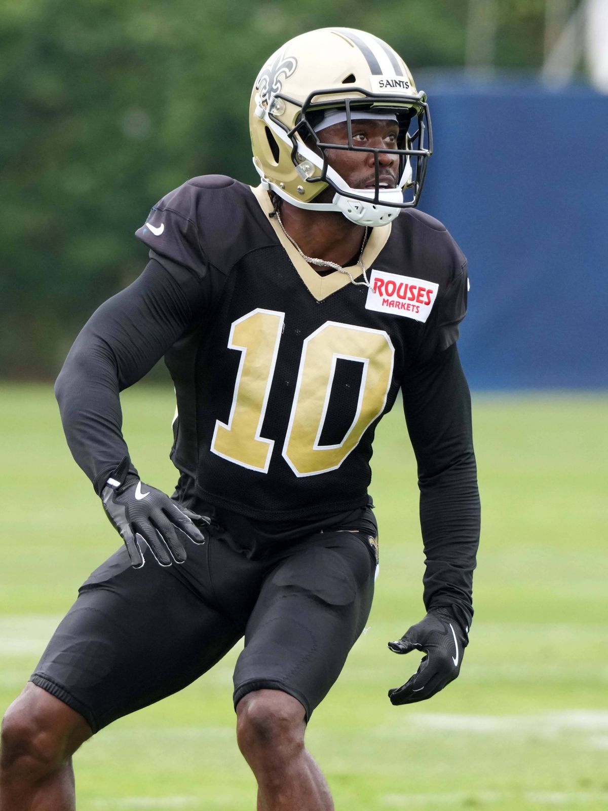 NFL, American Football Herren, USA New Orleans Saints Los Angeles Rams Joint Practice Aug 14, 2025; Carson, CA, USA; New Orleans Saints wide receiver Brandin Cooks (10) during a joint practice Los ...