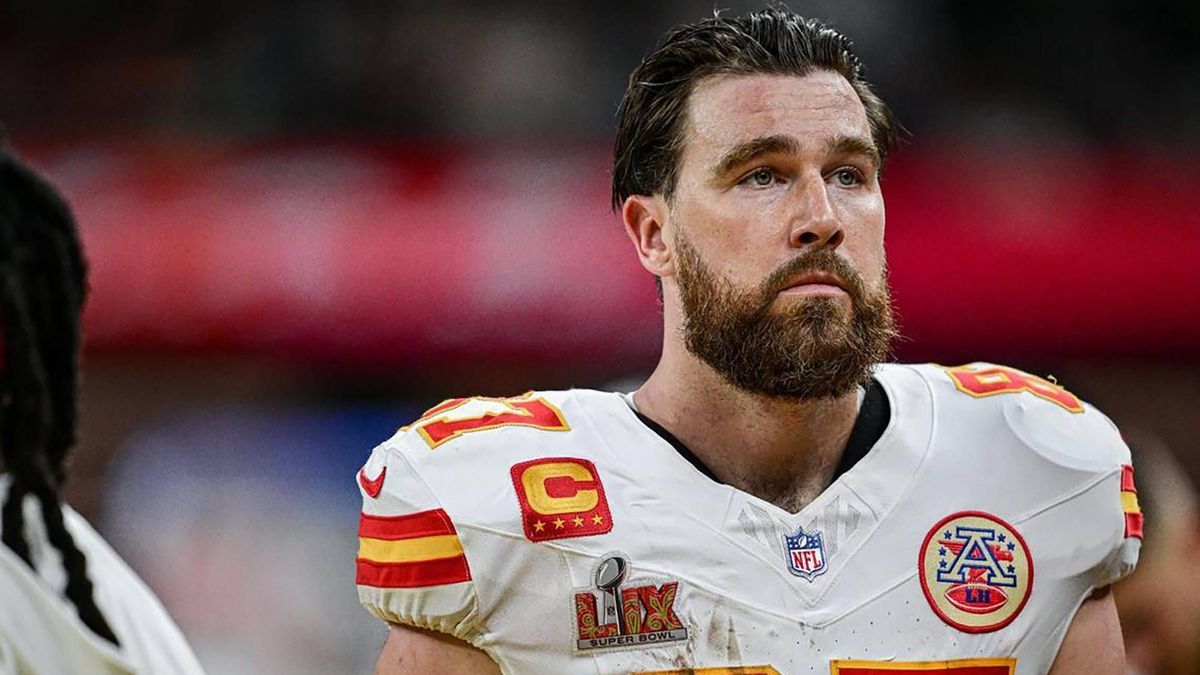 February 12, 2025: Kansas City Chiefs tight end Travis Kelce (87) walks off the field after the Chiefs lost to the Philadelphia Eagles, 40-22, in Super Bowl LIX on Feb. 9, 2025, in New Orleans. - Z...