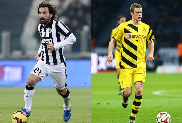 
                <strong>Andrea Pirlo vs. Sven Bender</strong><br>
                Andrea Pirlo (35) ist das Herzstück des Teams. Der Routinier wurde kürzlich als bester Spieler der Serie A ausgezeichnet. Da kommt Dortmunds  Bender trotz herausragender läuferischer und kämpferischer Qualitäten nicht heran: Juve 5:3 BVB.
              