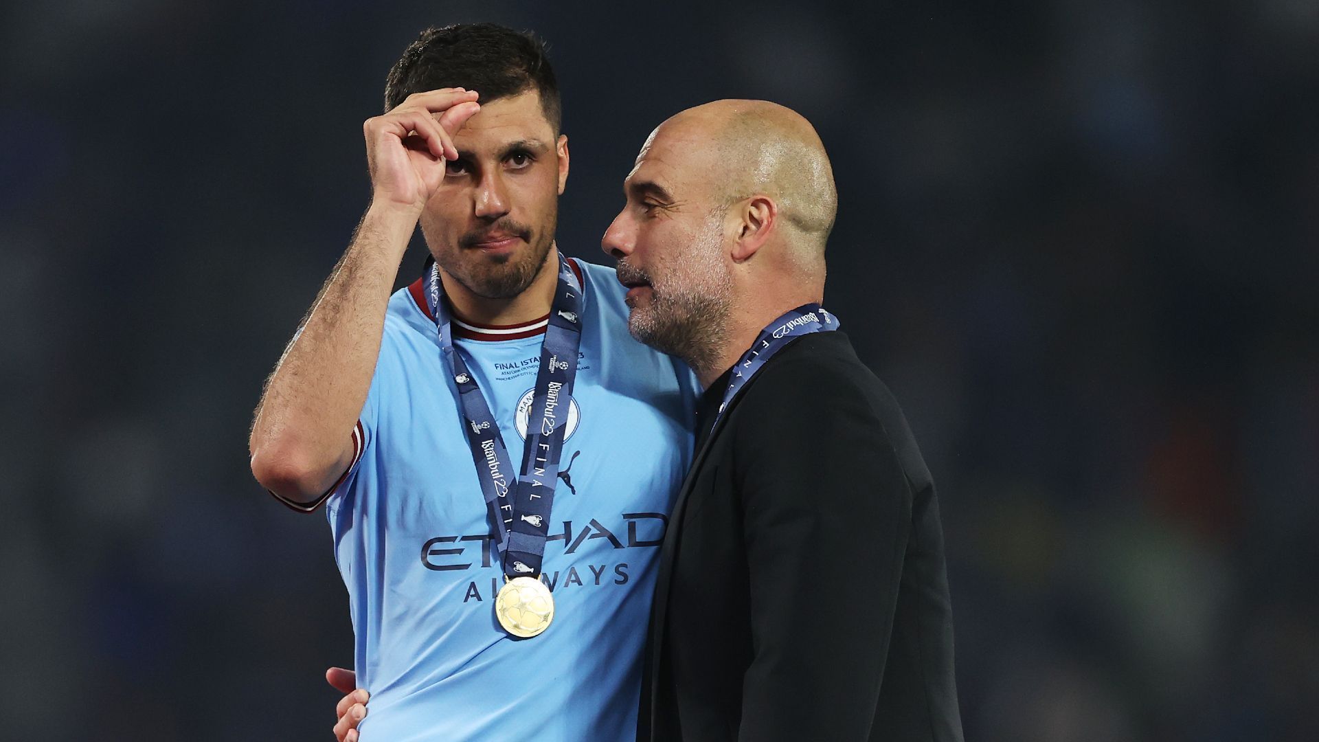 
                <strong>Sport1 (Deutschland)</strong><br>
                "Trauma besiegt! Bayern-Schreck lässt Guardiola jubeln. Abräumer Rodri, der schon den FC Bayern im Viertelfinale geschockt hatte, schoss City zum Triple. Aber was war das für ein hartes Stück Arbeit!"
              