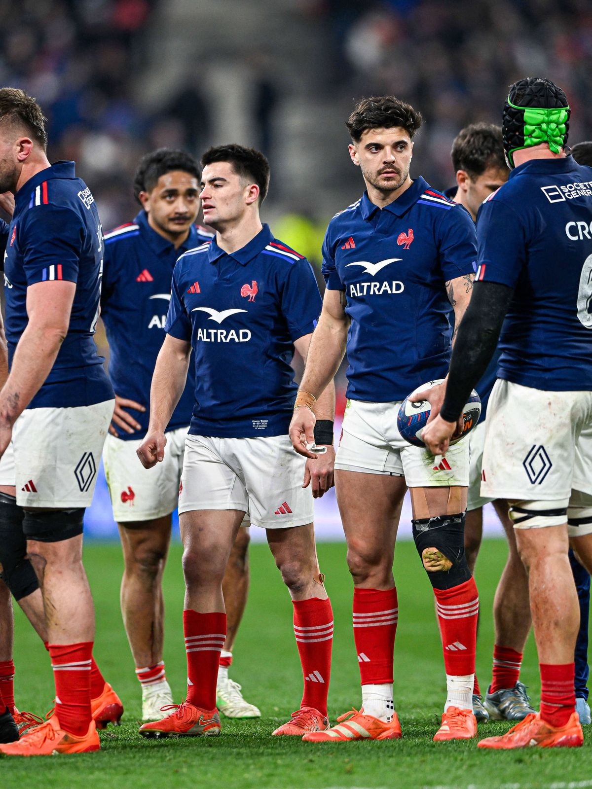 Guiness Men s Six Nations - France v Scotland Romain Ntamack Nolann Le Garrec during the 6 or Six Nations Championship rugby match XV de France VS Scotland on March 15, 2025 at Stade de France in P...
